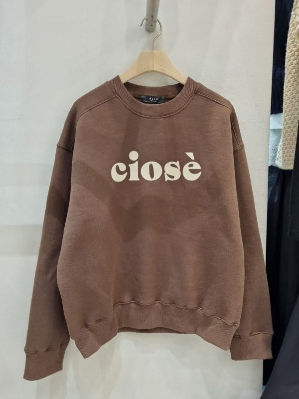 WQA75 麂皮字母內刷毛T恤 