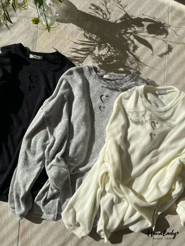 LEA15 簍空愛心OVERSIZE長版T 