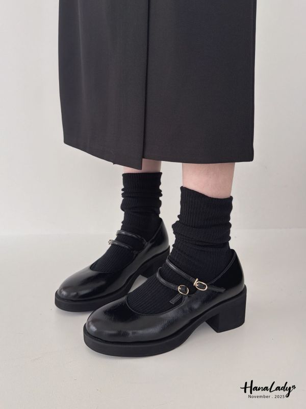 WJB30 雙環亮面增高娃娃鞋 