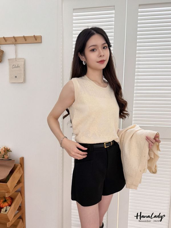 WJB12 低調細閃兩件式針織上衣 