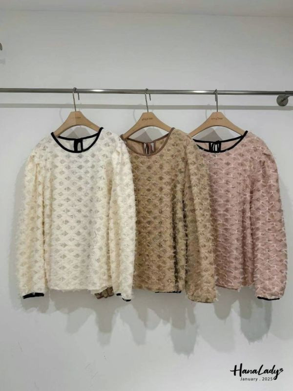 WEA07 甜美蝴蝶紗毛料上衣 