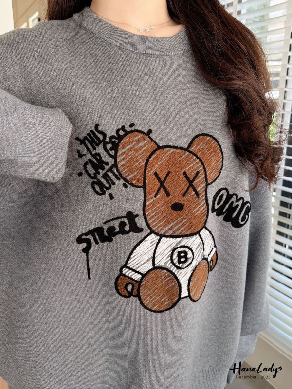 WQB18 男款暴力熊厚磅針織上衣 