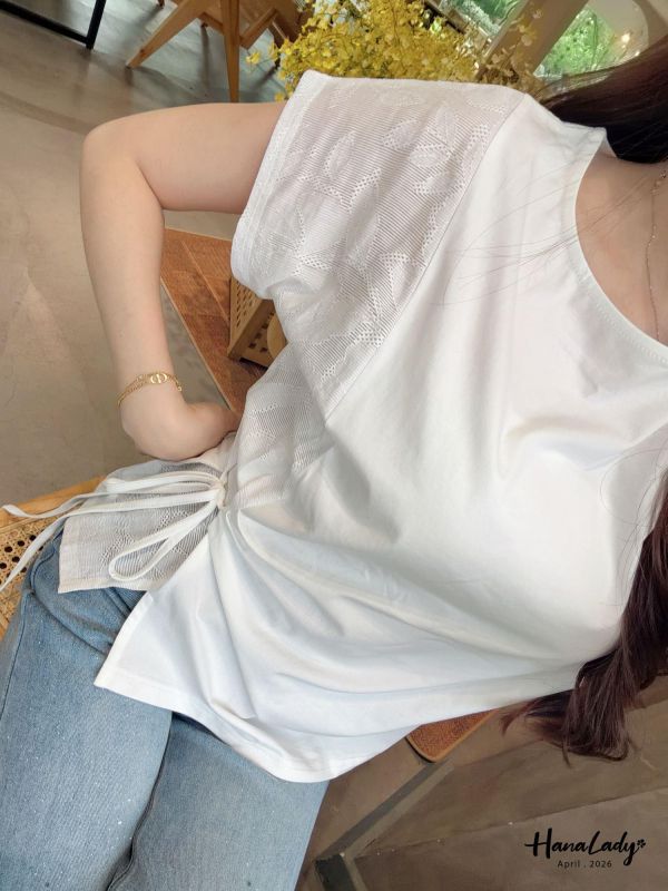 LFB16 廣州選品印花綁結上衣 