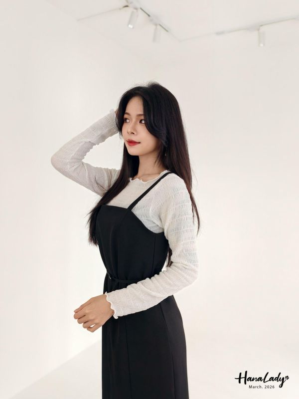 LSA57 微透拷克邊內搭上衣 