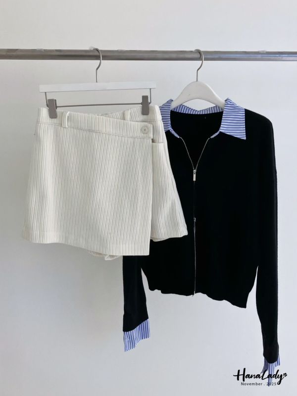 WJA06 燈心絨不規則片裙褲 