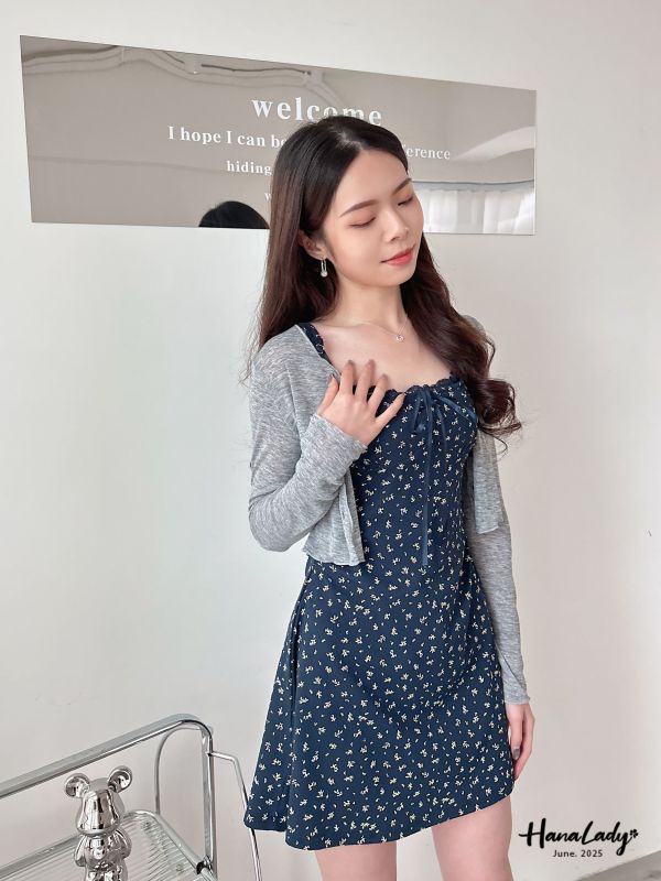 WLA01 兩件式收腰碎花短洋 