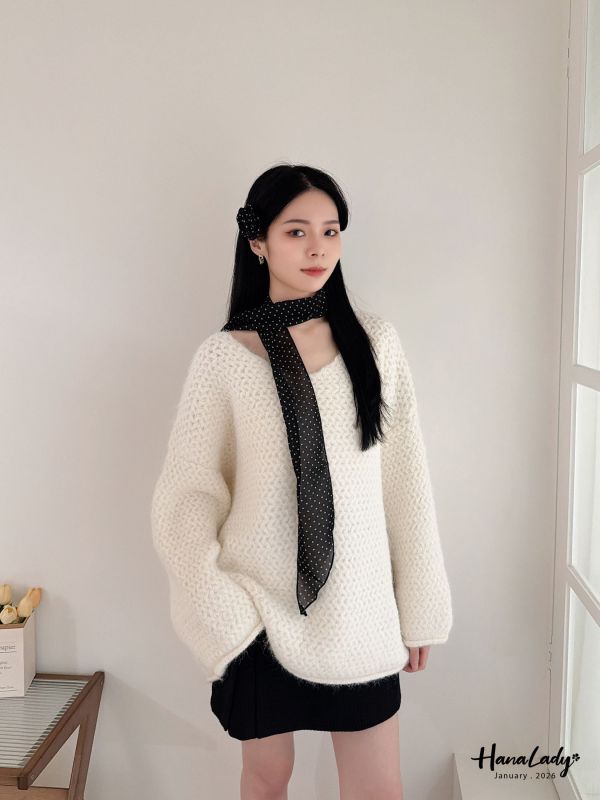 LEA48 休閒針織點點三件組 