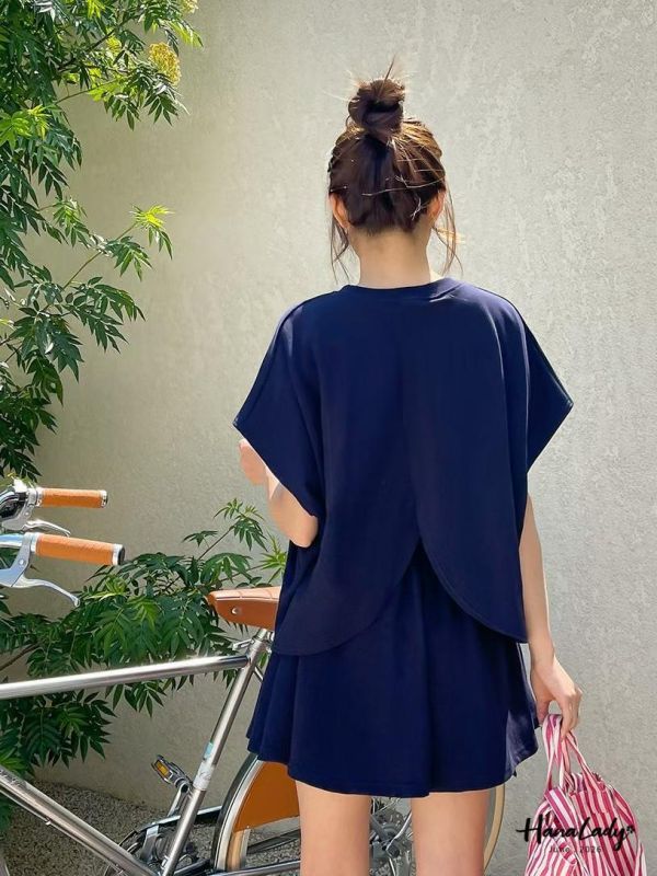 LLA76 美背開叉休閒套裝 