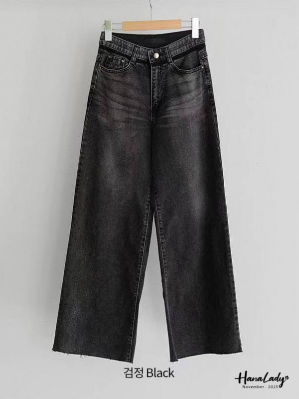 WJA32 造型深邊直筒丹寧褲 