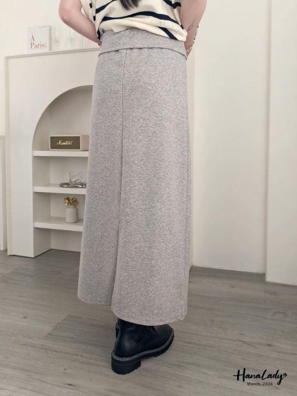 LSA58 反摺腰綁帶休閒長裙 