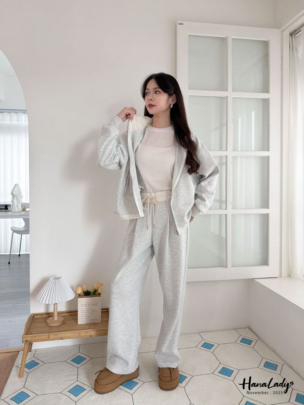 WJB03 拼接鬆緊腰休閒棉褲 