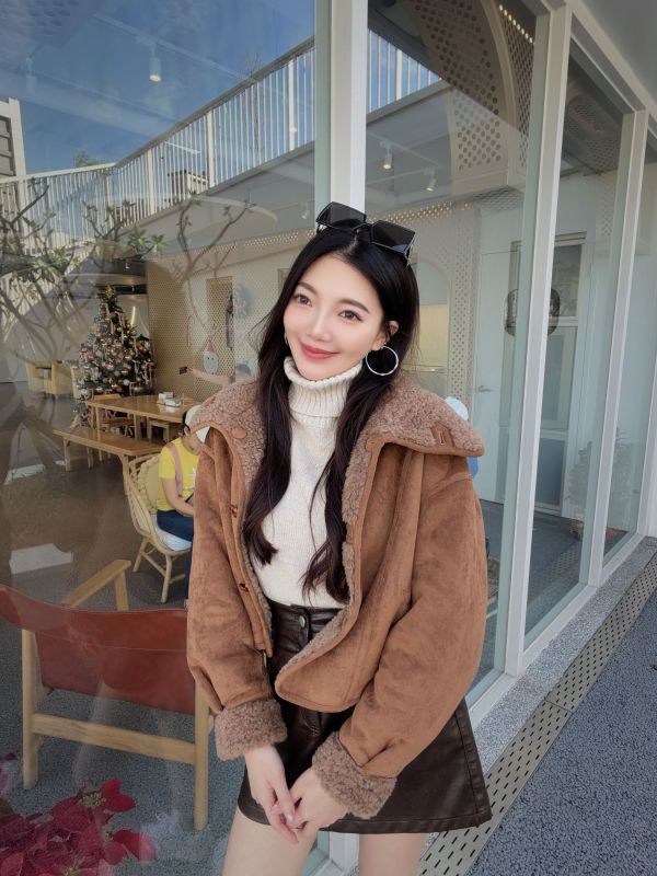 WQB23 兩面都能穿Q毛麂皮外套 