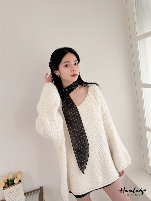 LEA48 休閒針織點點三件組 