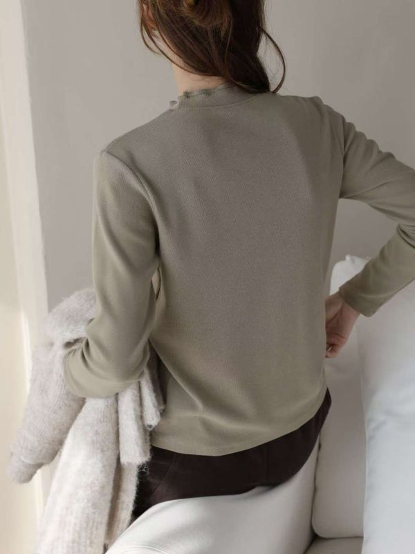 WQA43 層次QQ領磨毛針織上衣 