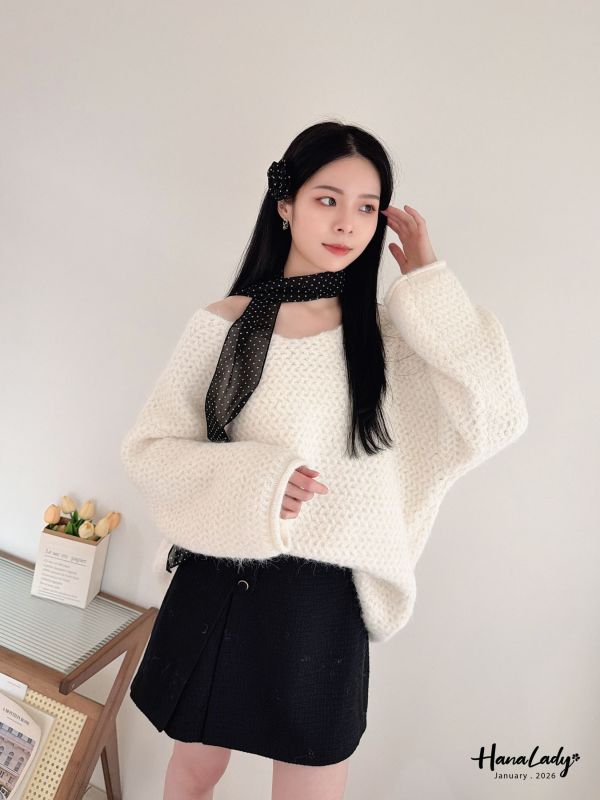 LEA48 休閒針織點點三件組 