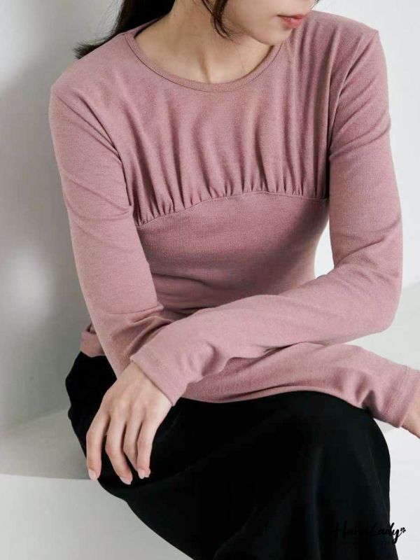 WJA66 簡約抓皺內搭上衣 