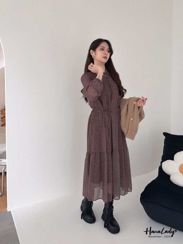 WJA95 復古波點層次長洋 