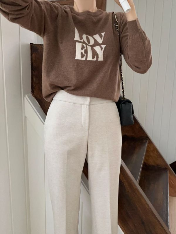 WQA55 暖呼呼毛料西裝喇叭褲 