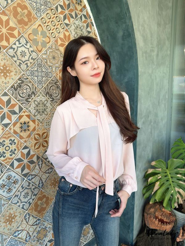 WJA91 浪漫斗篷領雪紡衫 