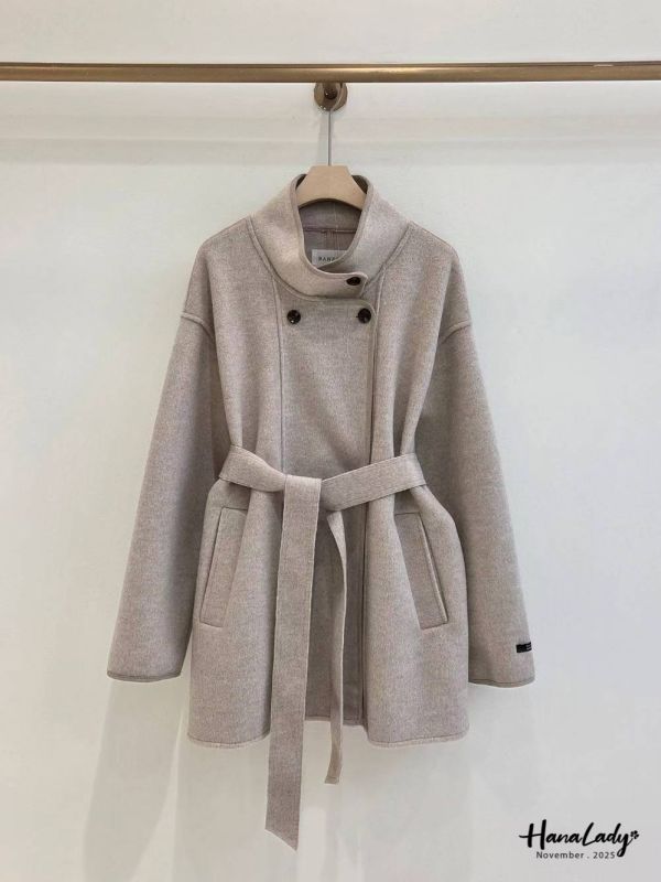 WJA97 設計領排扣羊毛外 