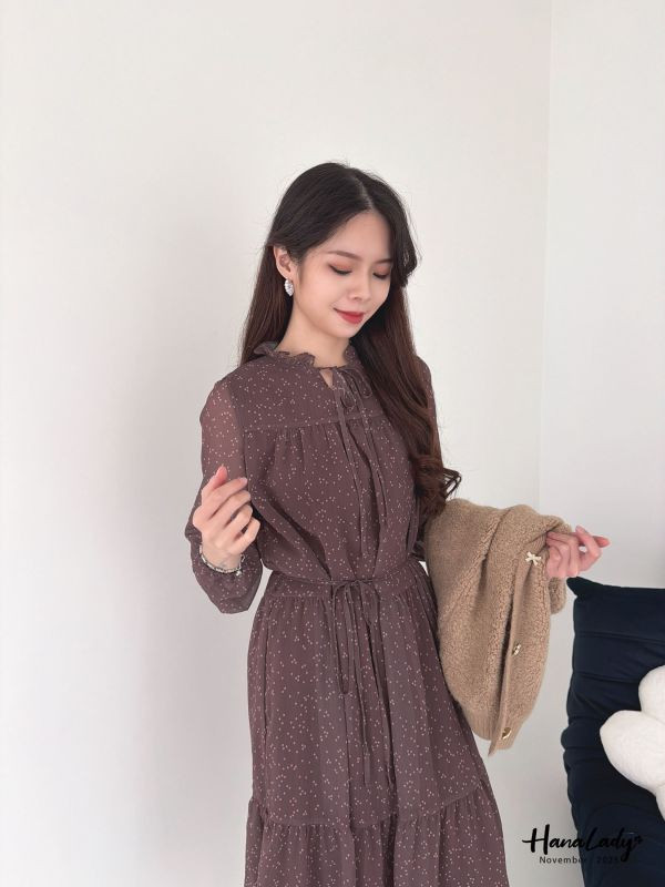 WJA95 復古波點層次長洋 