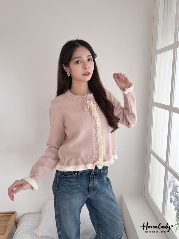 WJA17 減齡必買簍空愛心針織外 