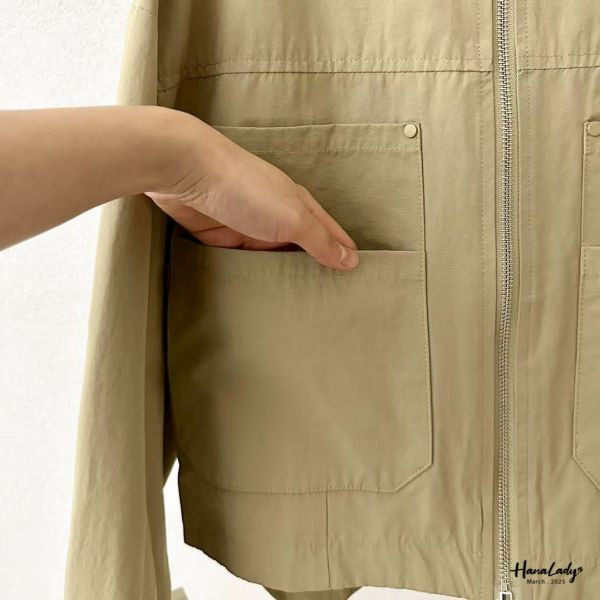 WSA18 帥氣多口袋後抓摺外套 