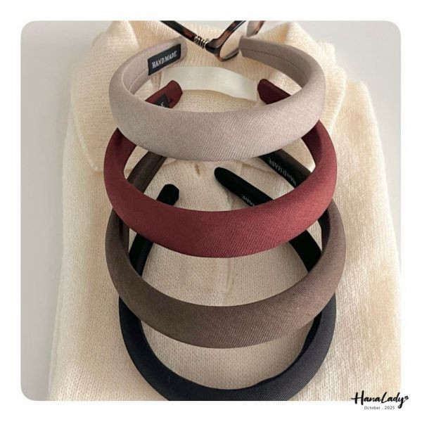 WTB14 可愛澎澎素色髮箍 