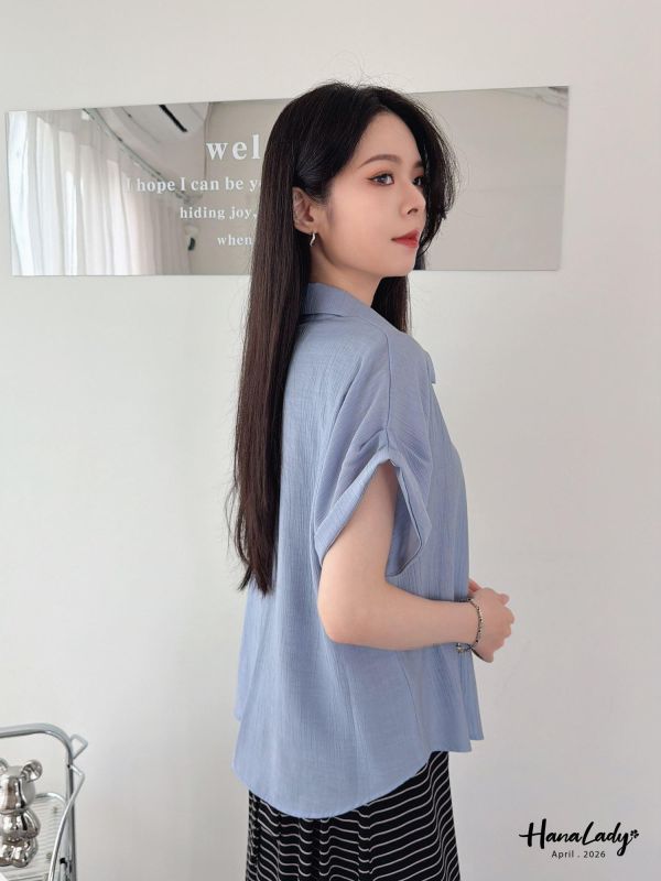 LFA19 簡約親膚造型袖口襯衫 