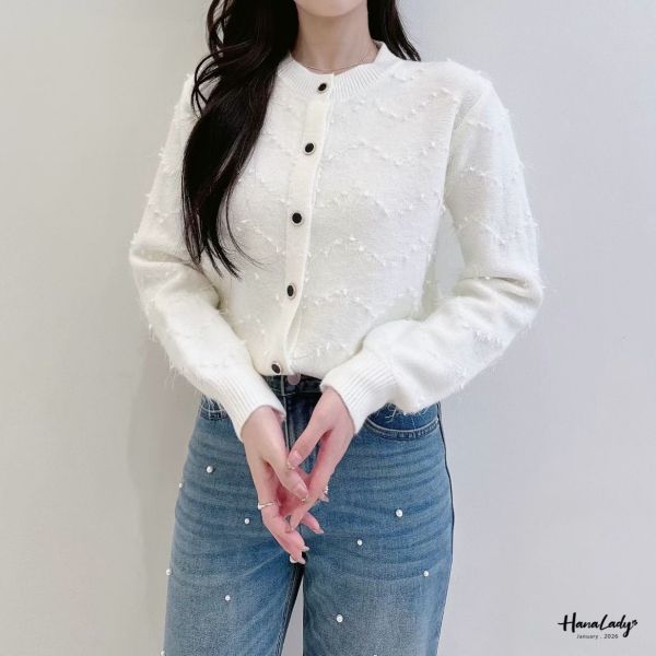 LEA34 金蔥細閃毛絲球球上衣 