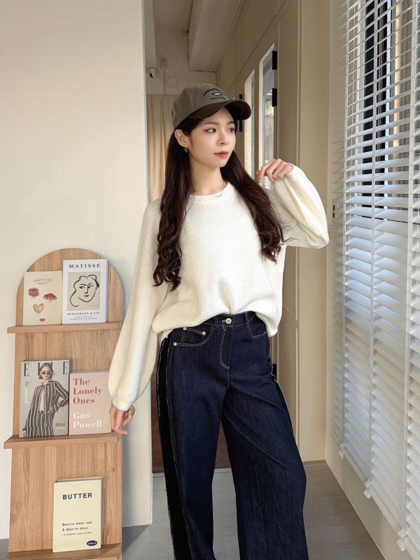 WQA72 百搭素素針織上衣 