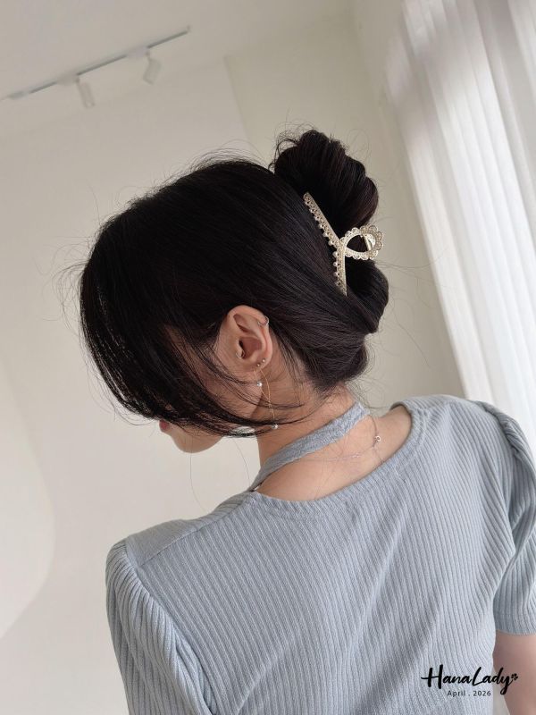 LFA86 浪漫波浪珍珠耳環 