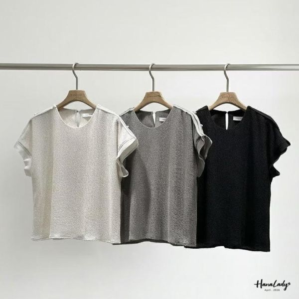 LFA37 質感珍珠肩設計上衣 