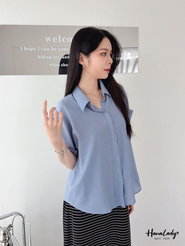 LFA19 簡約親膚造型袖口襯衫 