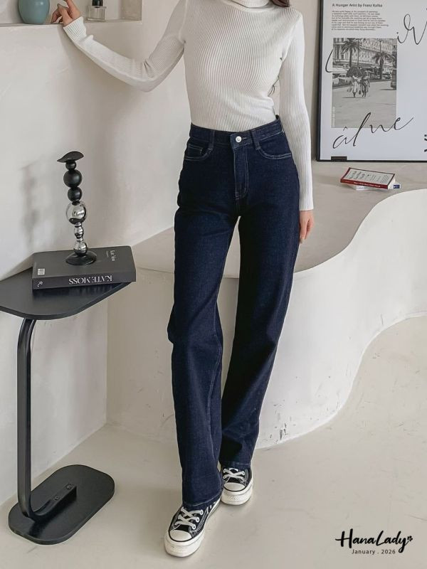 LEB15 最百搭的深藍色直筒丹寧褲 