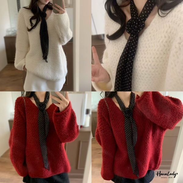 LEA48 休閒針織點點三件組 