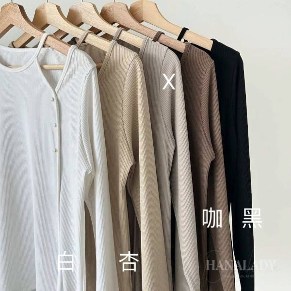 SQA07 珍珠簍空羅紋上衣-現貨 