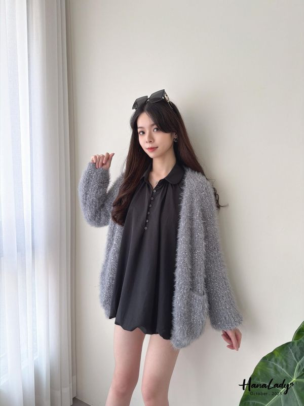 WTA42 千金必備金絲勾針織外 