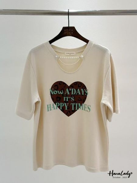 WTA06 珍珠領愛心字母T 