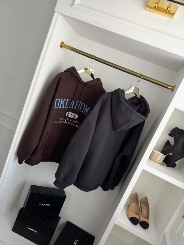 WQA17 刺繡1866字母內刷絨帽T 