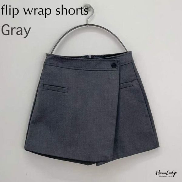 WJA70 斜擺假口袋片裙褲 