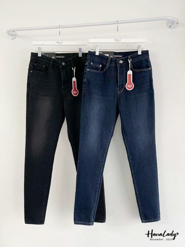 WJB47 包色款加絨合身丹寧褲 