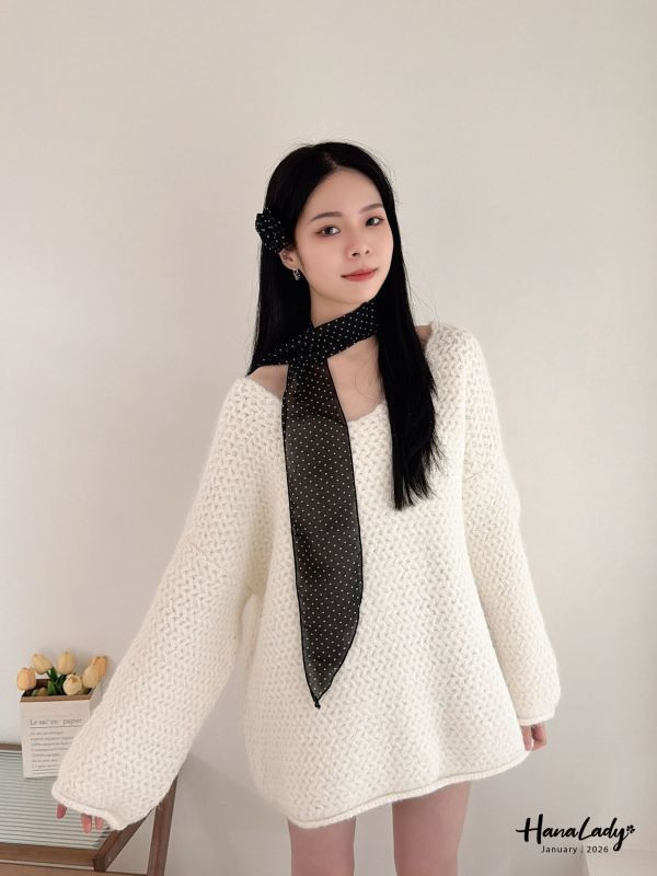 LEA48 休閒針織點點三件組 