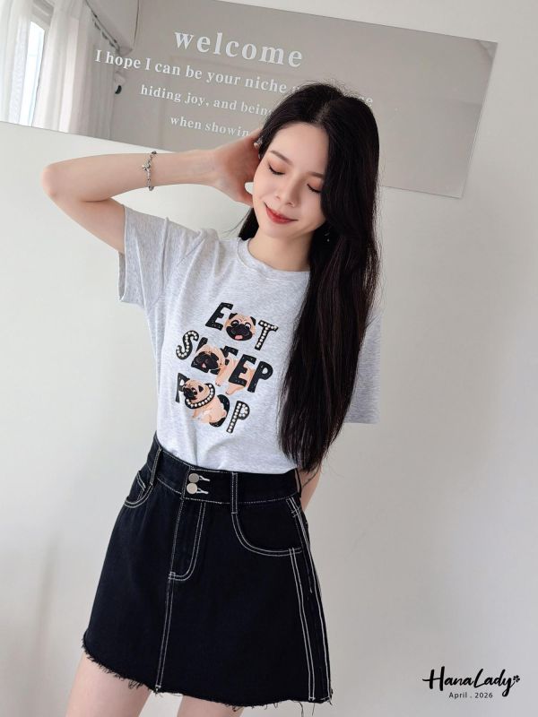 LFA94 狗日子釘珠棉T 