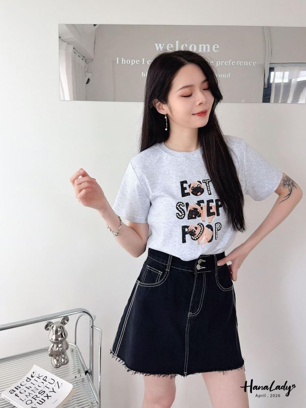 LFA94 狗日子釘珠棉T 