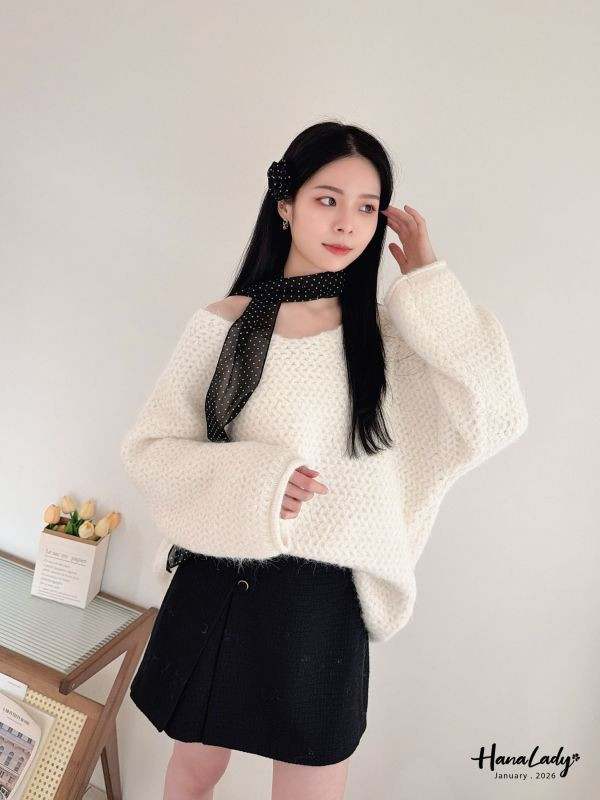 LEA48 休閒針織點點三件組 