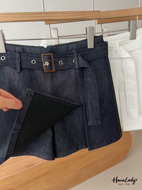 LFA46 簡約附腰帶百搭褲裙 