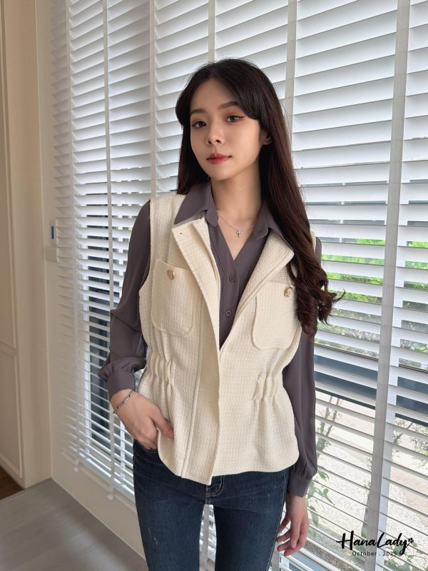 WTA18 精緻千金必買金釦背心 