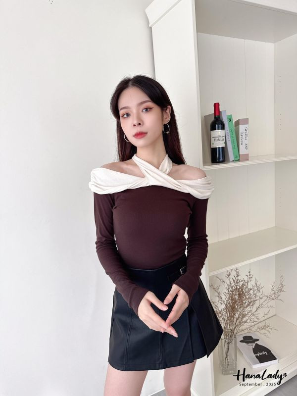 WKA50 浪漫綁結領柔棉上衣 