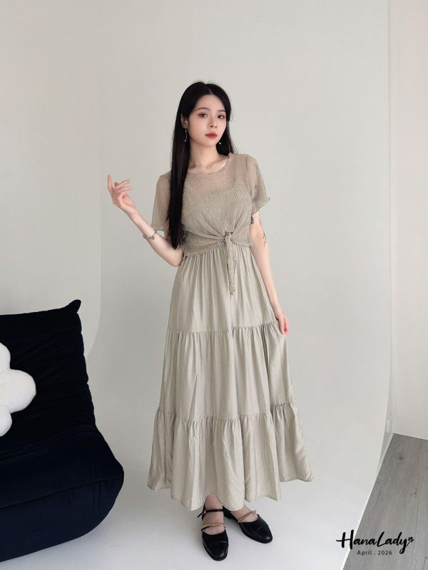 LFA79 必收兩穿浪漫綁結長洋 